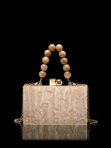 Pearl Crossbody Handbag With Pearl Chain Strap