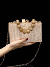 Load image into Gallery viewer, Pearl Crossbody Handbag With Pearl Chain Strap