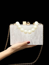 Load image into Gallery viewer, Pearl Crossbody Handbag With Pearl Chain Strap