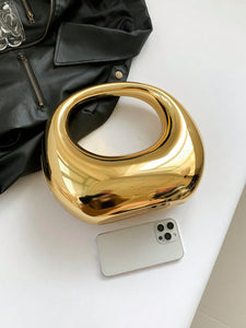 Metallic Crescent Handbag