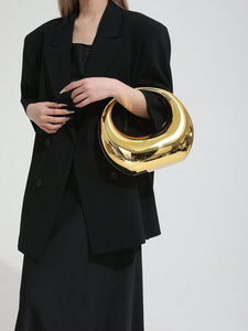 Metallic Crescent Handbag