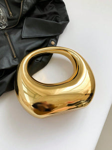 Metallic Crescent Handbag