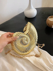 Acrylic Hard Shell Conch Shape With Additional Metal Chain