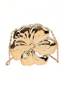 Flower Shaped Mini Handbag With Metal Chain