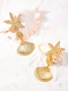 Summer Holiday Sea Starfish Shell Earrings