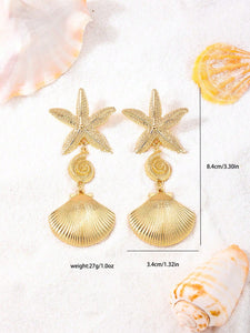 Summer Holiday Sea Starfish Shell Earrings