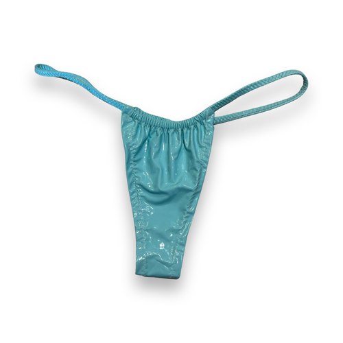 Bottoms #6 Thin String Slide- Tiffany Blue Latex Collection