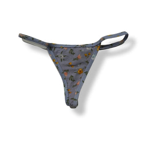 Bottoms #1 Thin Fixed String Thong- Gray Snake Safari Collection