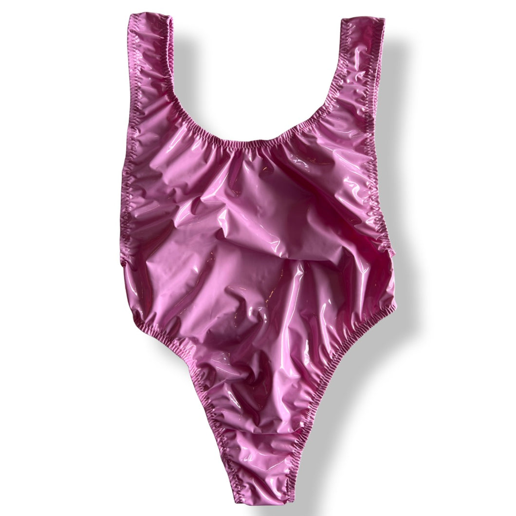 One Piece #1 Low Back Tank- Barbie Pink Latex Collection