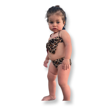 Load image into Gallery viewer, Baby Bikini #1- Bow in Pink Frond Set