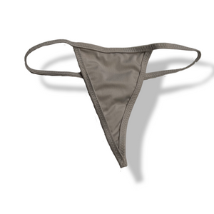 Bottoms #1 Thin Fixed String Thong- Gray Snake Safari Collection